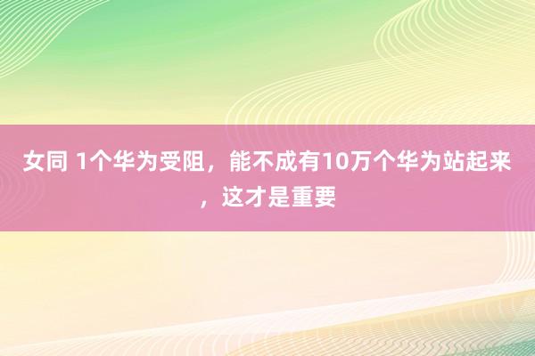 女同 1个华为受阻，能不成有10万个华为站起来，这才是重要