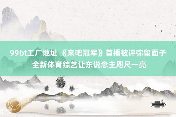 99bt工厂地址 《来吧冠军》首播被评弥留面子 全新体育综艺让东说念主咫尺一亮