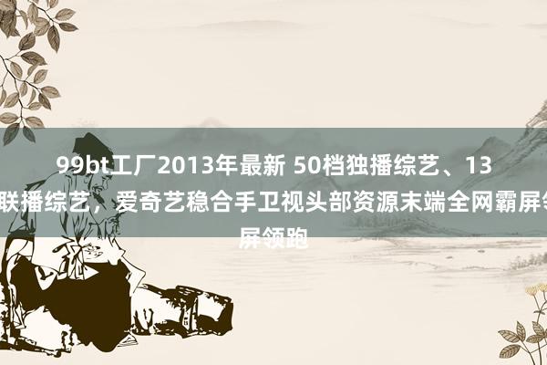 99bt工厂2013年最新 50档独播综艺、134档联播综艺，爱奇艺稳合手卫视头部资源末端全网霸屏领跑